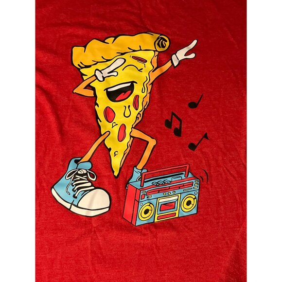 Cat & Jack Red Long Sleeve T-Shirt Boys XL (16) Pizza Graphic Design - Picture 3 of 9